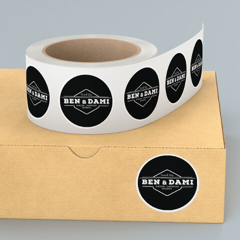 Stickers ronds personnalisés –   Emballages alimentaires pour  la restauration rapide.
